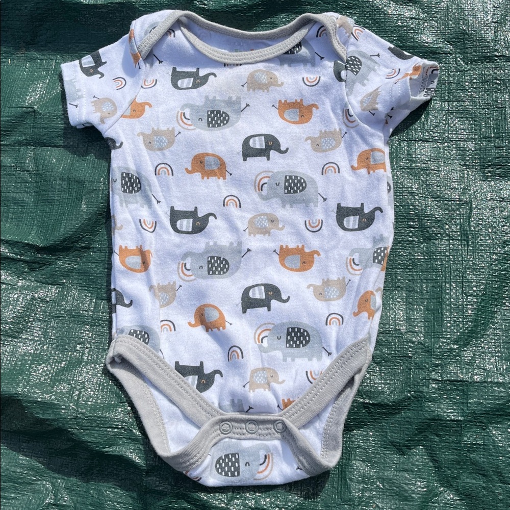 Baby Gear Blue Animal Print Bodysuit